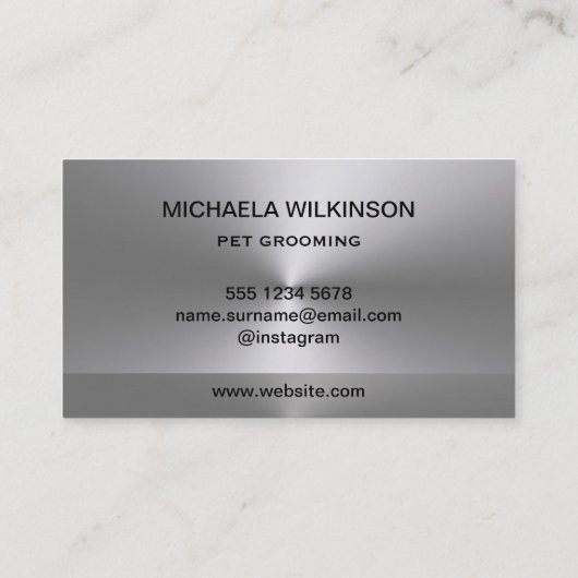 Silver Dog Paw-service voor zwart huisdier Visitekaartje (Achterkant)