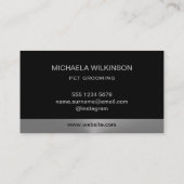 Silver Dog Paw-service voor zwart huisdier Visitekaartje (Achterkant)