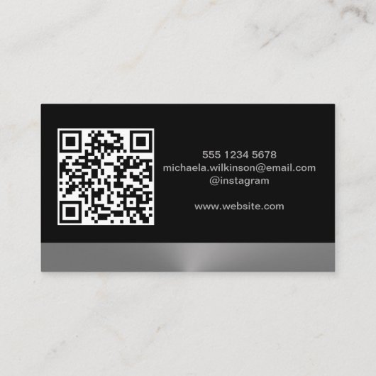 Silver Dog Paw-service voor zwart huisdier Visitekaartje (Achterkant)