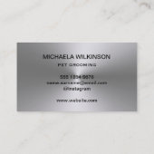 Silver Dog Paw-service voor zwart huisdier Visitekaartje (Achterkant)