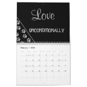 Silver Dog Paws Black Background Print Pattern Cal Kalender (Feb 2026)
