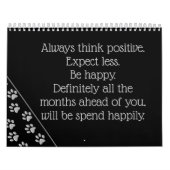 Silver Dog Paws Black Background Print Pattern Cal Kalender (Hoes)