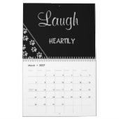 Silver Dog Paws Black Background Print Pattern Cal Kalender (Mar 2027)