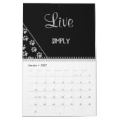 Silver Dog Paws Black Background Print Pattern Cal Kalender (Jan 2027)