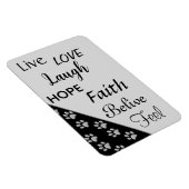 Silver Dog Paws Black Background Print Pattern Mag Magneet (Rechterzijde)