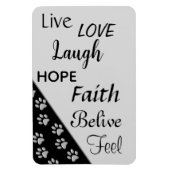 Silver Dog Paws Black Background Print Pattern Mag Magneet (Verticaal)