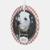 Silver Dog Paws Mijn Eerste Kerstmis Foto Ornament (Voorkant links)