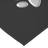 Silver Dog Paws zwarte achtergrond Afdrukpatroon Korte Tafelloper (Hoek)