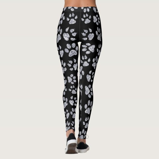 Silver Dog-schilderingen, zwart Leggings (Achterkant)