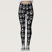 Silver Dog-schilderingen, zwart Leggings (Voorkant)