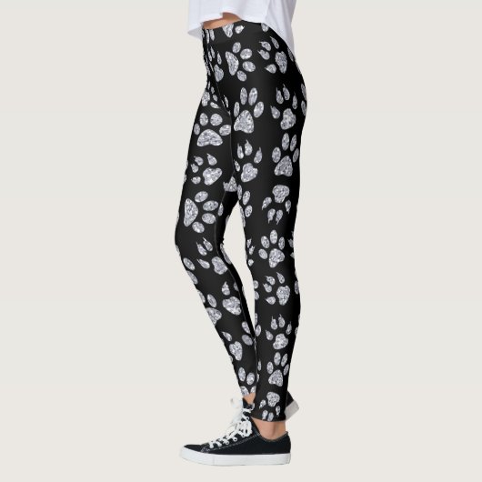 Silver Dog-schilderingen, zwart Leggings (Links)