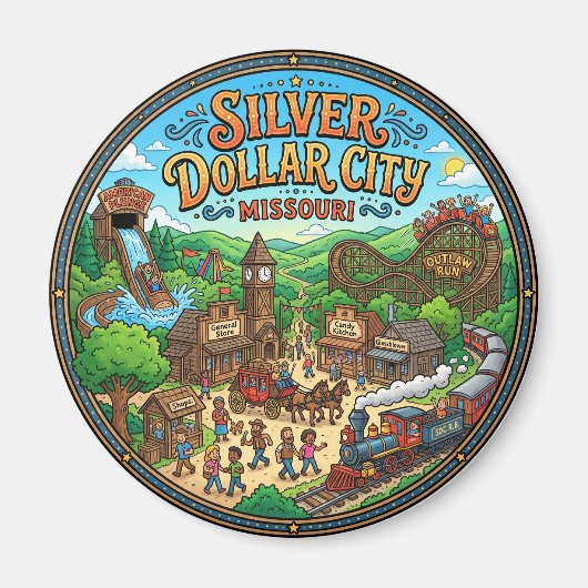 Silver Dollar City, Branson Missouri Magneet (Voorkant)