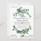 Silver Dollar Eucalyptus Baby shower Invitation Kaart (Voorkant)