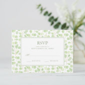 Silver Dollar Eucalyptus & Branches - Bindende RSV RSVP Kaartje (Staand voorkant)