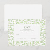 Silver Dollar Eucalyptus & Branches - Bindende RSV RSVP Kaartje (Voorkant / Achterkant)