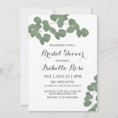 Silver Dollar Eucalyptus Bridal Shower Invitations Kaart (Voorkant)