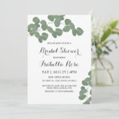 Silver Dollar Eucalyptus Bridal Shower Invitations Kaart (Staand voorkant)
