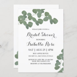 Silver Dollar Eucalyptus Bridal Shower Invitations Kaart