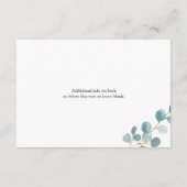 Silver Dollar Eucalyptus Enclosure Card Informatiekaartje (Achterkant)