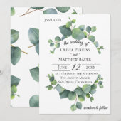 Silver Dollar Eucalyptus Leaves Weddenschap Kaart (Voorkant / Achterkant)