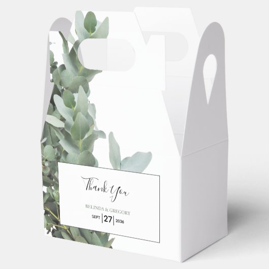 Silver Dollar Eucalyptus Weddenschap Bedankdoosjes (Geopend)