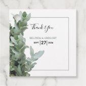 Silver Dollar Eucalyptus Weddenschap Gift Bedankjes Labels (Voorkant)