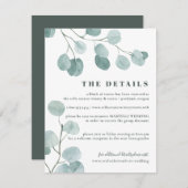 Silver Dollar Eucalyptus Weddenschap Informatiekaartje (Voorkant / Achterkant)