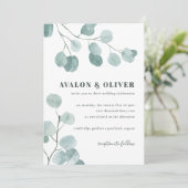 Silver Dollar Eucalyptus Weddenschap Kaart (Staand voorkant)