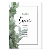 Silver Dollar Eucalyptus Weddenschap Namen Kaart (Voorkant)