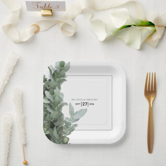 Silver Dollar Eucalyptus Weddenschap Papieren Bordje (Huwelijk)