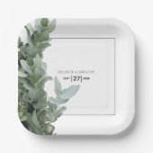 Silver Dollar Eucalyptus Weddenschap Papieren Bordje (Voorkant)