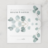 Silver Dollar Eucalyptus Weddenschap Plaatskaartje (Buitenkant ongevouwen)