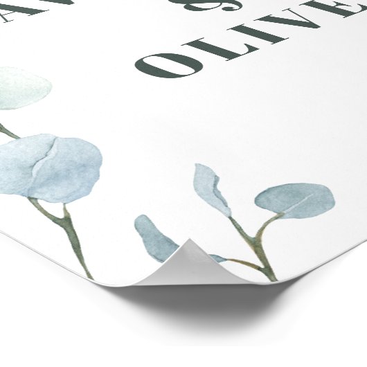 Silver Dollar Eucalyptus Weddenschap Poster (Hoek)