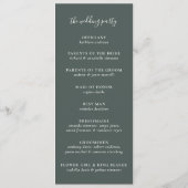 Silver Dollar Eucalyptus Weddenschap Programmakaart (Achterkant)