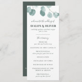 Silver Dollar Eucalyptus Weddenschap Programmakaart (Voorkant / Achterkant)