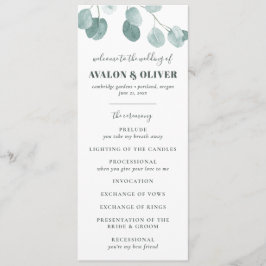 Silver Dollar Eucalyptus Weddenschap Programmakaart
