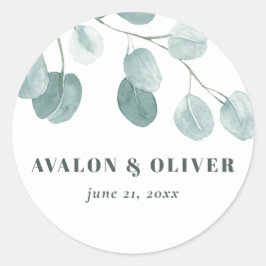 Silver Dollar Eucalyptus Weddenschap Ronde Sticker