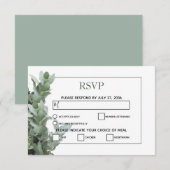 Silver Dollar Eucalyptus Weddenschap RSVP-kaarten RSVP Kaartje (Voorkant / Achterkant)