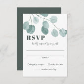 Silver Dollar Eucalyptus Weddenschap RSVP Kaartje (Voorkant / Achterkant)