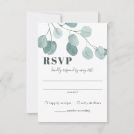 Silver Dollar Eucalyptus Weddenschap RSVP Kaartje