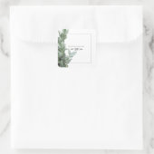 Silver Dollar Eucalyptus Weddenschap Vierkante Sticker (Tas)