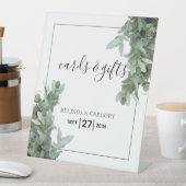 Silver Dollar Eucalyptus Weddenschappen en cadeaus Reclamebord Met Voetstuk (Insitu)