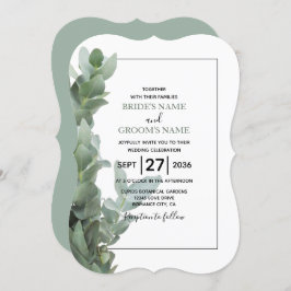 Silver Dollar Eucalyptus Wedding Invitations Kaart
