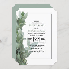 Silver Dollar Eucalyptus Wedding Invitations Kaart