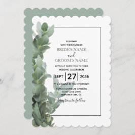 Silver Dollar Eucalyptus Wedding Invitations Kaart