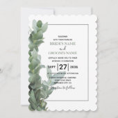 Silver Dollar Eucalyptus Wedding Invitations Kaart (Voorkant)