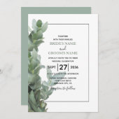 Silver Dollar Eucalyptus Wedding Invitations Kaart (Voorkant / Achterkant)