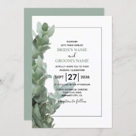 Silver Dollar Eucalyptus Wedding Invitations Kaart