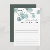 Silver Dollar Eucalyptus Weduwschap Advieskaart (Voorkant / Achterkant)