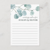 Silver Dollar Eucalyptus Weduwschap Advieskaart (Voorkant)